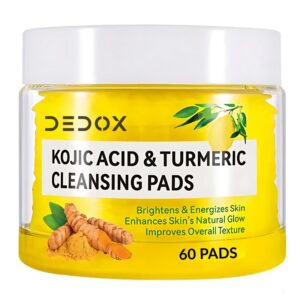 dedox kojic acid turmeric cleansing pads, dedox cleansing pads, dedox skincare, kojic acid toner pads, turmeric toner pads, exfoliating toner pads, korean skincare toner pads, brightening toner pads, dark spot toner pads, pigmentation toner pads, acne toner pads, vitamin c toner pads, chamomile toner pads, face exfoliating pads, glow toner pads, daily exfoliating pads, gentle exfoliating toner, acne prone skin toner pads, all skin types toner pads, korean exfoliating pads,DEDOX Kojic Acid & Turmeric Cleansing Pads | Exfoliating Face Toner Pads for Glowing Skin, Acne, Dark Spots & Pigmentation | Vitamin C + Chamomile | 60 Pcs | Korean Skincare | All Skin Types