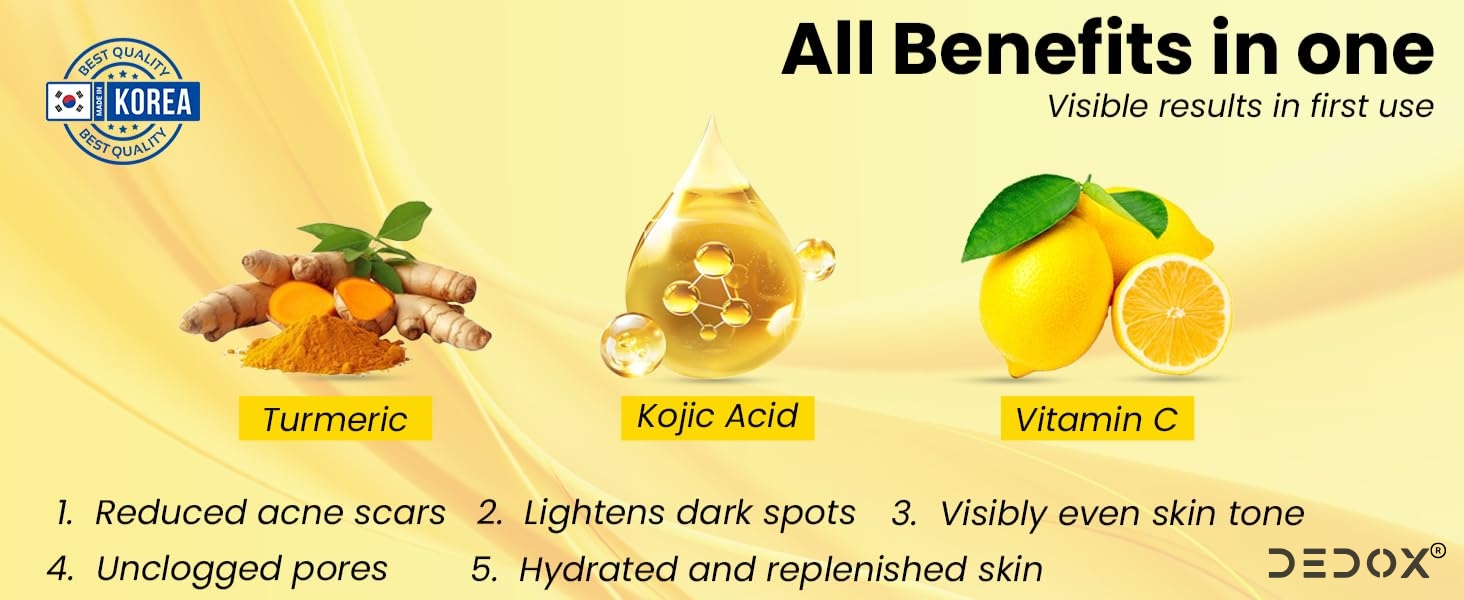 dedox kojic acid turmeric cleansing pads, dedox cleansing pads, dedox skincare, kojic acid toner pads, turmeric toner pads, exfoliating toner pads, korean skincare toner pads, brightening toner pads, dark spot toner pads, pigmentation toner pads, acne toner pads, vitamin c toner pads, chamomile toner pads, face exfoliating pads, glow toner pads, daily exfoliating pads, gentle exfoliating toner, acne prone skin toner pads, all skin types toner pads, korean exfoliating pads,DEDOX Kojic Acid & Turmeric Cleansing Pads | Exfoliating Face Toner Pads for Glowing Skin, Acne, Dark Spots & Pigmentation | Vitamin C + Chamomile | 60 Pcs | Korean Skincare | All Skin Types